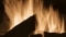 Imaginea prezintă flăcări pâlpâitoare într-un cazan Viessmann pe combustibil solid.
